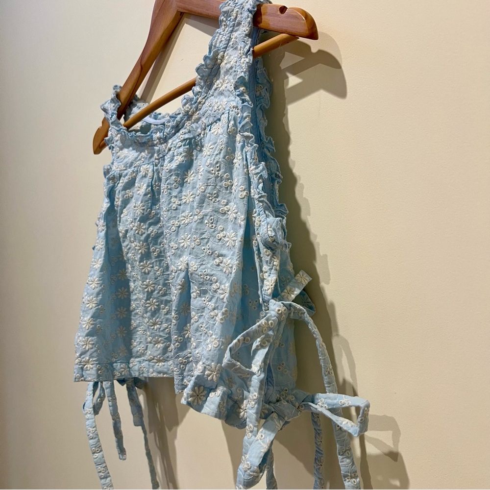 ASOS Light Blue Floral Ribbon Tank Top - Picture 2 of 6